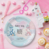 ベビー性リビール招待状 ペーパープレート (パーティー)