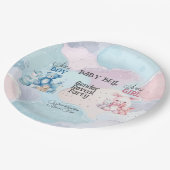 ベビー性リビール招待状 ペーパープレート (アングル)