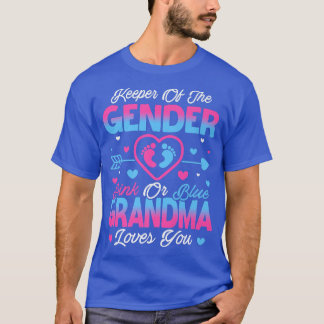 ベビー性別がシャワーのピンクまたは青おばあちゃんの値リストを表示 Tシャツ