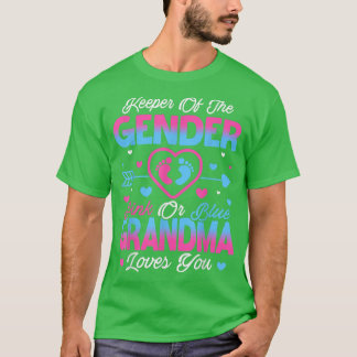 ベビー性別がシャワーのピンクまたは青おばあちゃんの値リストを表示 Tシャツ