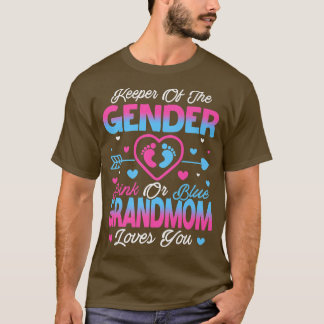 ベビー性別がシャワーを明らかにするピンクまたは青の祖母ロー Tシャツ