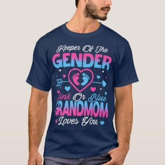 ベビー性別がシャワーを明らかにするピンクまたは青の祖母ロー Tシャツ