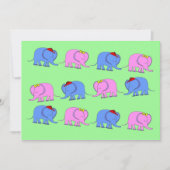 ベビー性別がパーティの招待状、ゾウを明らかにする 招待状 (正面)