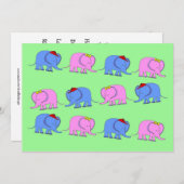ベビー性別がパーティの招待状、ゾウを明らかにする 招待状 (正面/裏面)