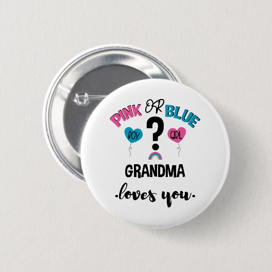 ベビー性別がピンクか青のおばあちゃんが愛していることを明らかにする 缶バッジ (正面&裏面)