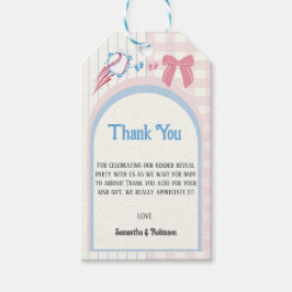 ベビー性別がベースボールまたは弓を明らかにする ギフトタグ