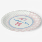 ベビー性別がベースボールまたは弓を明らかにする ペーパープレート (アングル)