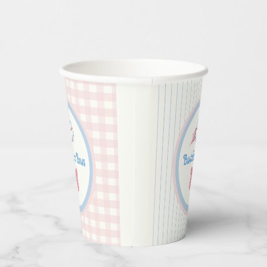 ベビー性別がベースボールまたは弓を明らかにする 紙コップ (右)