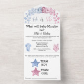 ベビー性別による招待の表示 オールインワン招待状 (内側)