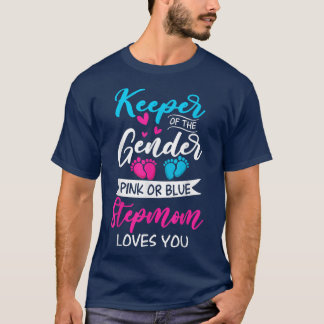 ベビー性別の表示シャワーピンクまたは青のStepmom値リスト Tシャツ