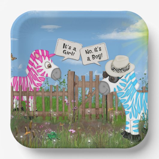 ベビー性別の表示パーティー ペーパープレート (正面)