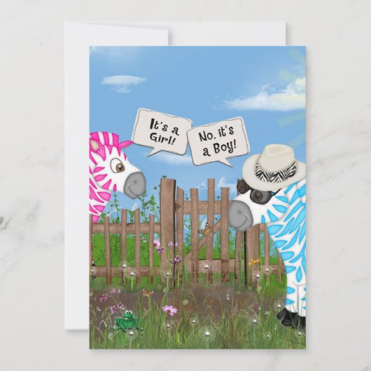 ベビー性別の表示パーティー 招待状 (正面)