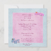 ベビー性別の表示パーティー 招待状 (裏面)