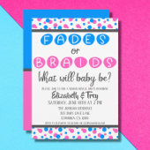 ベビー性別の表示 – フェードまたは三つ編み招待状 招待状