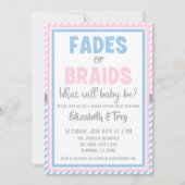 ベビー性別の表示 – フェードまたは三つ編み招待状 招待状 (正面)