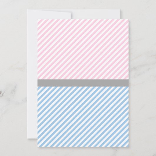 ベビー性別の表示 – フェードまたは三つ編み招待状 招待状 (裏面)