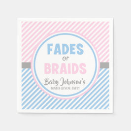 ベビー性別の表示 – フェードまたは三つ編み スタンダードカクテルナプキン