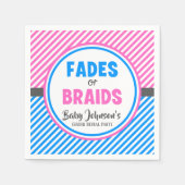 ベビー性別の表示 – フェードまたは三つ編み スタンダードカクテルナプキン (正面)