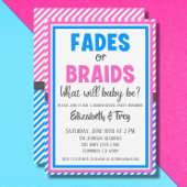 ベビー性別の表示 – フェードまたは三つ編み 招待状