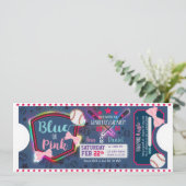 ベビー性別の表示 – ベースボールまたは湾曲形招待状 招待状 (スタンド正面)