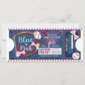 ベビー性別の表示 – ベースボールまたは湾曲形招待状 招待状 (正面)