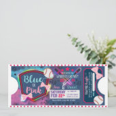 ベビー性別の表示 – ベースボールまたは湾曲形招待状 招待状 (スタンド正面)