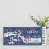 ベビー性別の表示 – ベースボールまたは湾曲形 招待状 (スタンド正面)