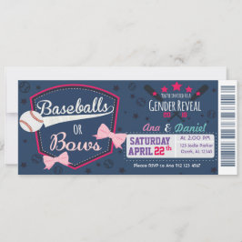 ベビー性別の表示 – ベースボールまたは湾曲形 招待状