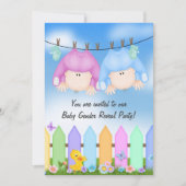 ベビー性別の表示 – 物干しベビー 招待状 (正面)
