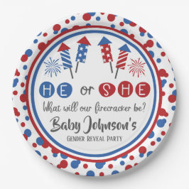 ベビー性別の表示 – 7月4日の爆竹 ペーパープレート