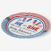 ベビー性別の表示 – 7月4日の爆竹 ペーパープレート (アングル)