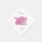 ベビー性別リビールパーティー – チームガールペーパーナプキン スタンダードカクテルナプキン (角)