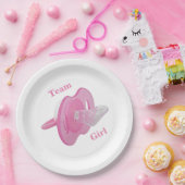 ベビー性別リビールパーティー – チームガール ペーパープレート (パーティー)