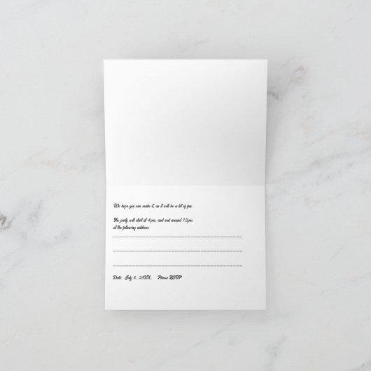 ベビー性別発表パーティー招待状 招待状 (内部)