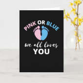 ベビー性明らかにアイディアピンクまたはブルー私たちは皆が愛 カード (黄色い花)