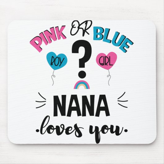 ベビー性明らかにピンクまたは青のナナあなたを愛 マウスパッド (正面)