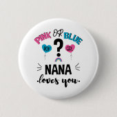 ベビー性明らかにピンクまたは青のナナあなたを愛 缶バッジ (正面)