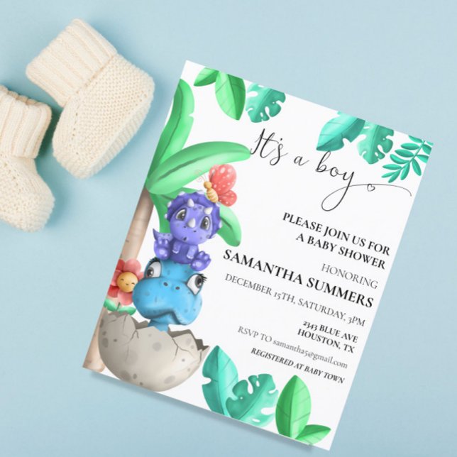 ベビー恐竜かわいい男の子の赤ちゃんシャワー (クリエイターアップロード済み)