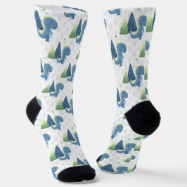 ベビー恐竜と山 ソックス