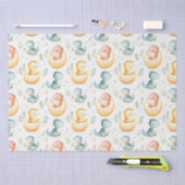 ベビー恐竜と赤ちゃんシャワー 薄葉紙 (クラフト)