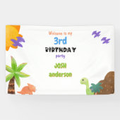 ベビー恐竜のストンプオンバースデーパーティーへようこそ 横断幕 (横)