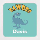 ベビー恐竜のデザイン – 小さな正方形の衣類ラベル ラベル (デザイン2)