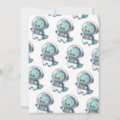 ベビー恐竜の宇宙飛行士ボーイ1歳の誕生日 招待状 (裏面)