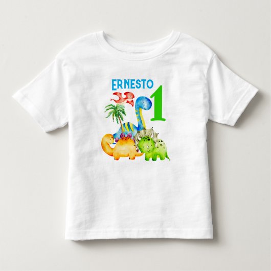 ベビー恐竜の幼児の誕生日パーティー トドラーTシャツ (正面)