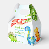 ベビー恐竜の幼児の誕生日パーティー フェイバーボックス (正面サイド)