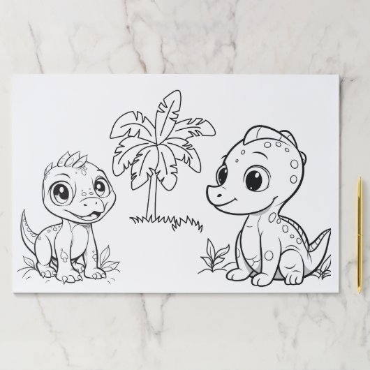 ベビー恐竜の着色大きなティアウェイ紙パッド ペーパーパッド (インサイチュ)