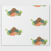 ベビー恐竜の誕生日パーティー ラッピングペーパー (フラット)