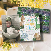 ベビー恐竜の誕生日パーティー!写真 招待状