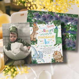 ベビー恐竜の誕生日パーティー！写真 招待状