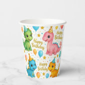 ベビー恐竜の誕生日紙カップ！ 紙コップ (裏面)